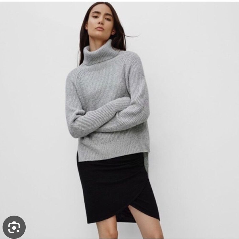 Aritzia Wilfred Free Cowl Neck Merino Wool Sweater In Grey Size Medium